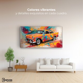 Foto 2 | Cuadro Decorativo Canvas Auto Retro Colorido 120x60