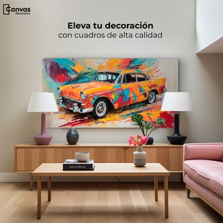 Foto 3 | Cuadro Decorativo Canvas Auto Retro Colorido 120x60