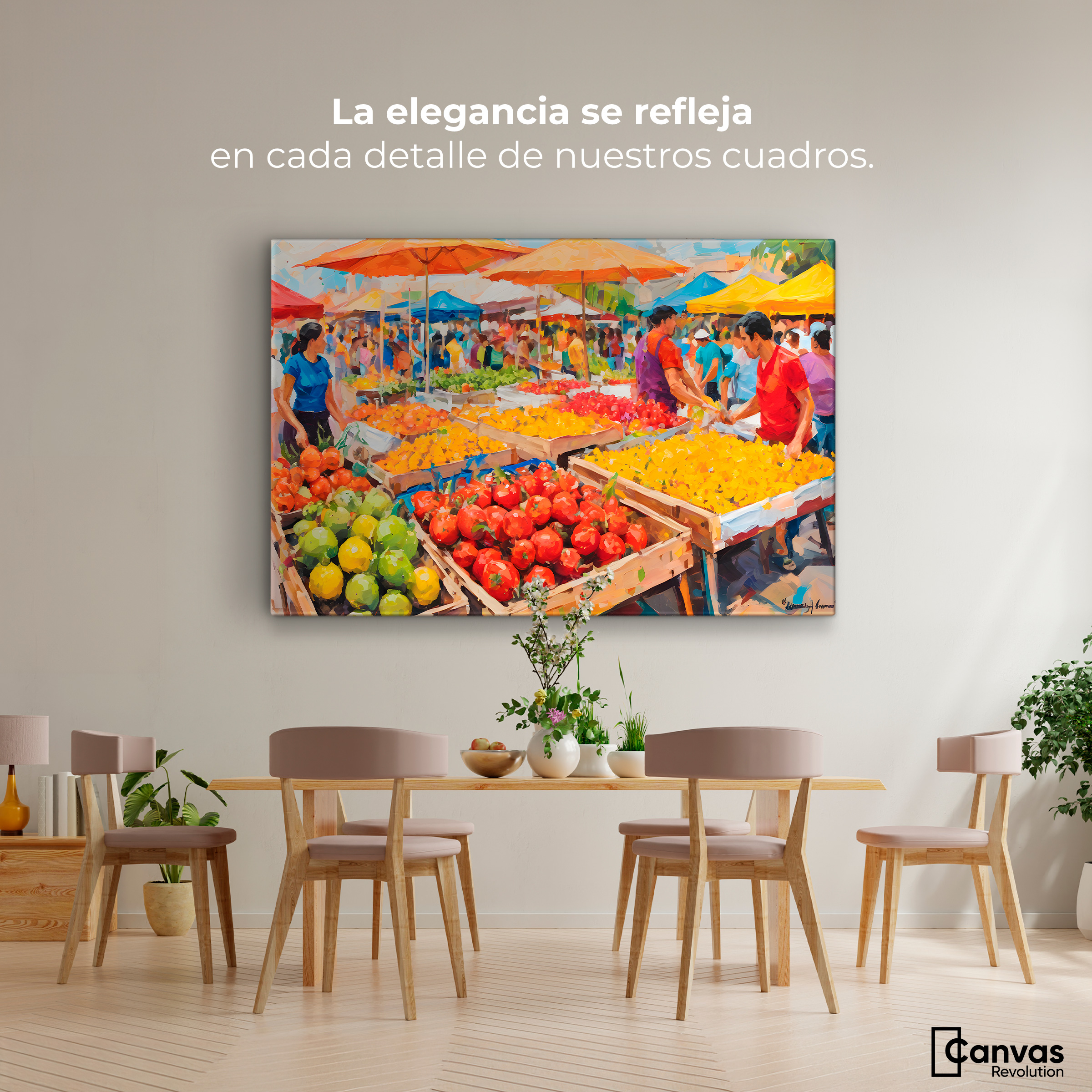 Foto 3 pulgar | Cuadro Decorativo Canvas Mercado Frutal 90x60