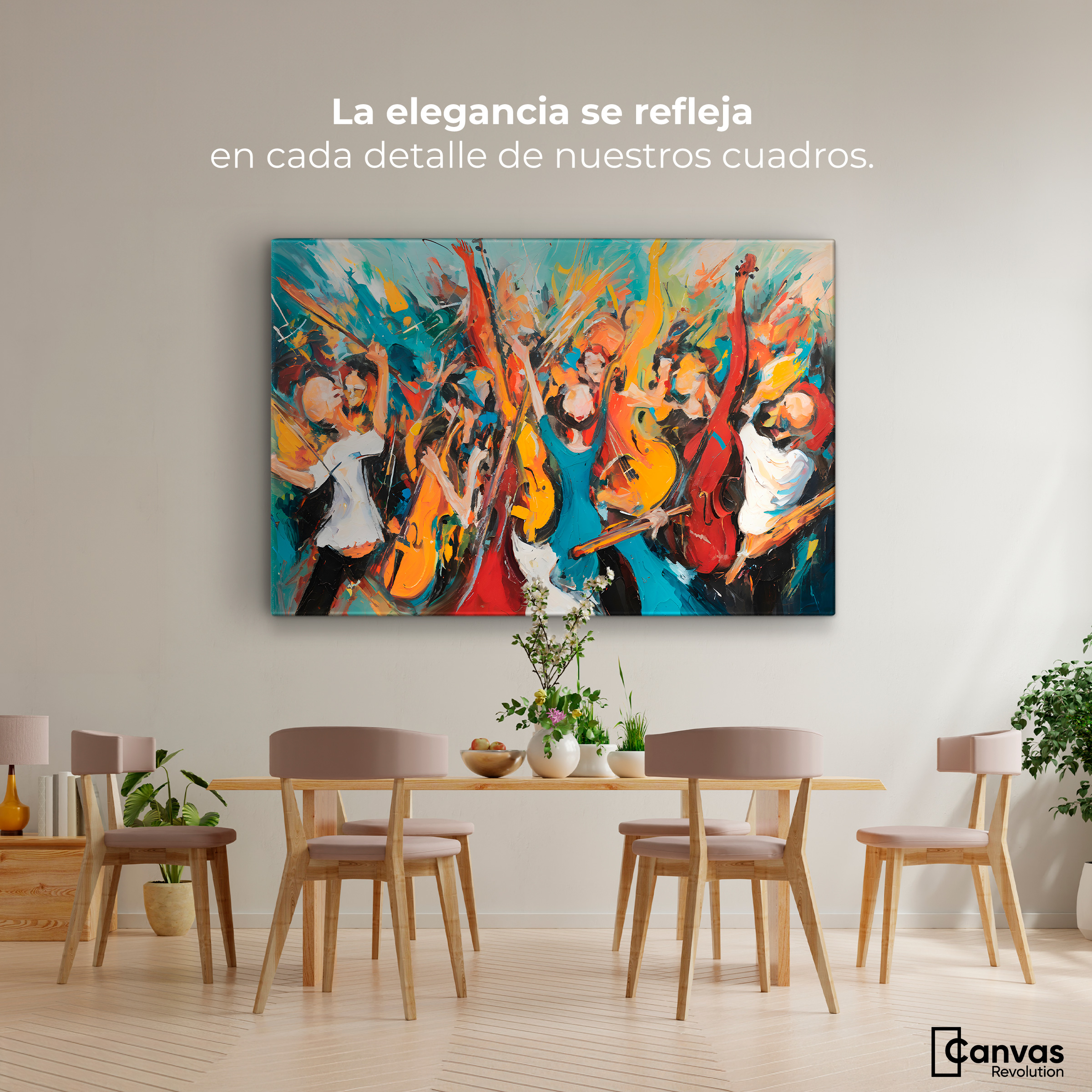 Foto 3 pulgar | Cuadro Decorativo Canvas Sinfonía Vibrante 90x60