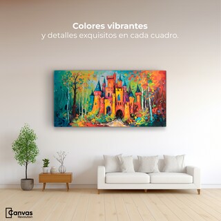 Foto 2 | Cuadro Decorativo Canvas Castillo Boscoso 120x60