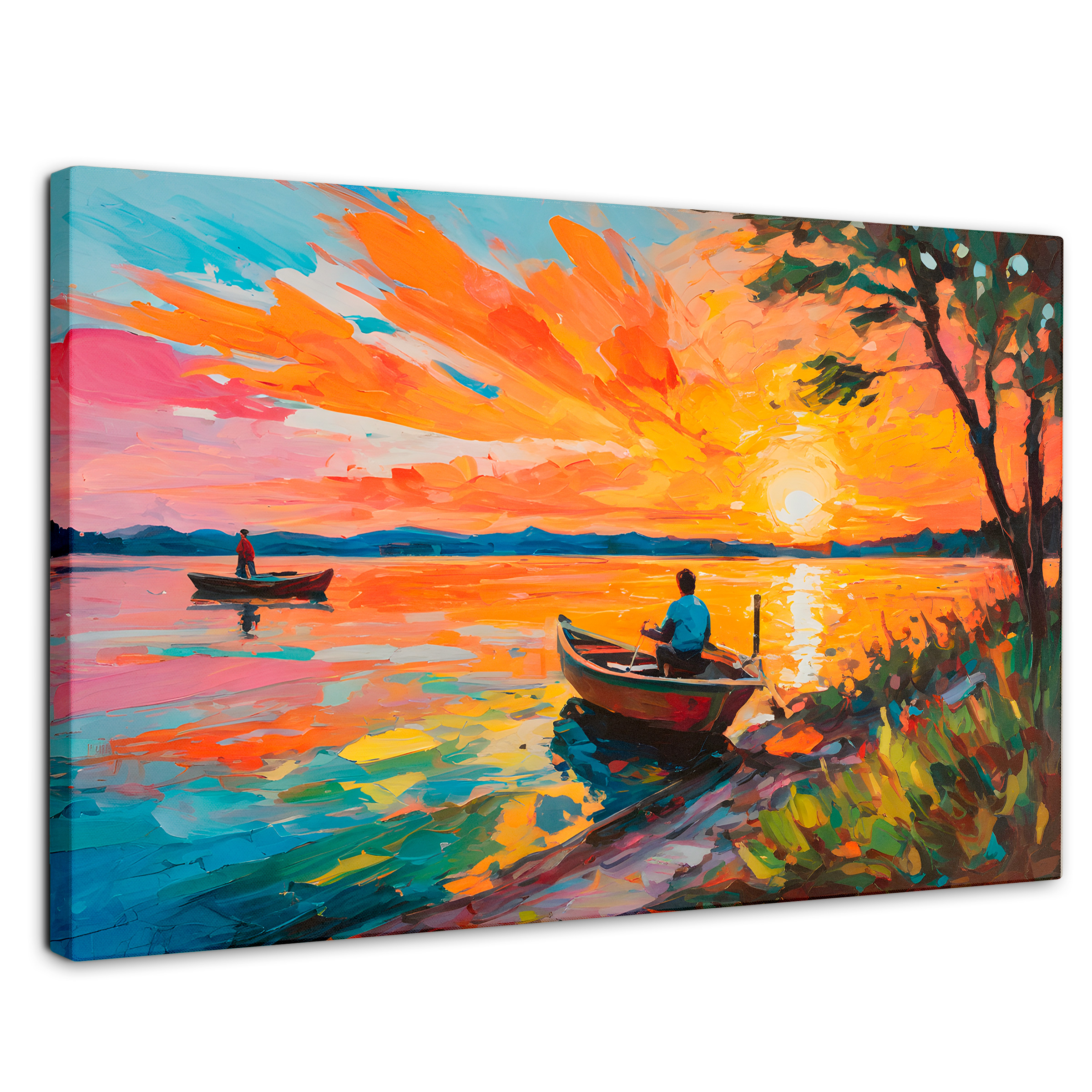 Foto 2 pulgar | Cuadro Decorativo Canvas Atardecer Lago 90x60