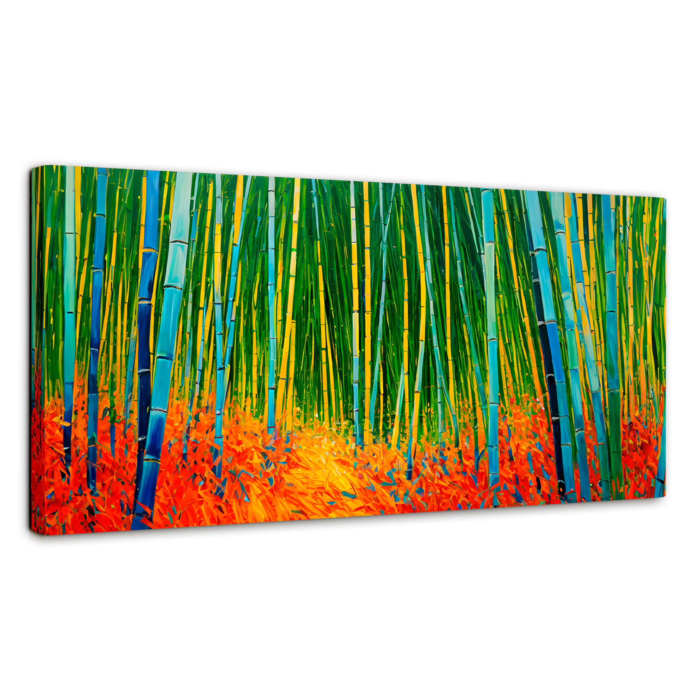 Cuadro Decorativo Canvas Bosque Bambú Verde 120x60