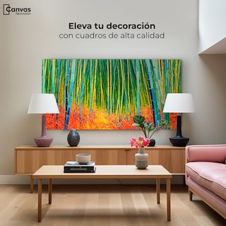 Foto 3 | Cuadro Decorativo Canvas Bosque Bambú Verde 120x60