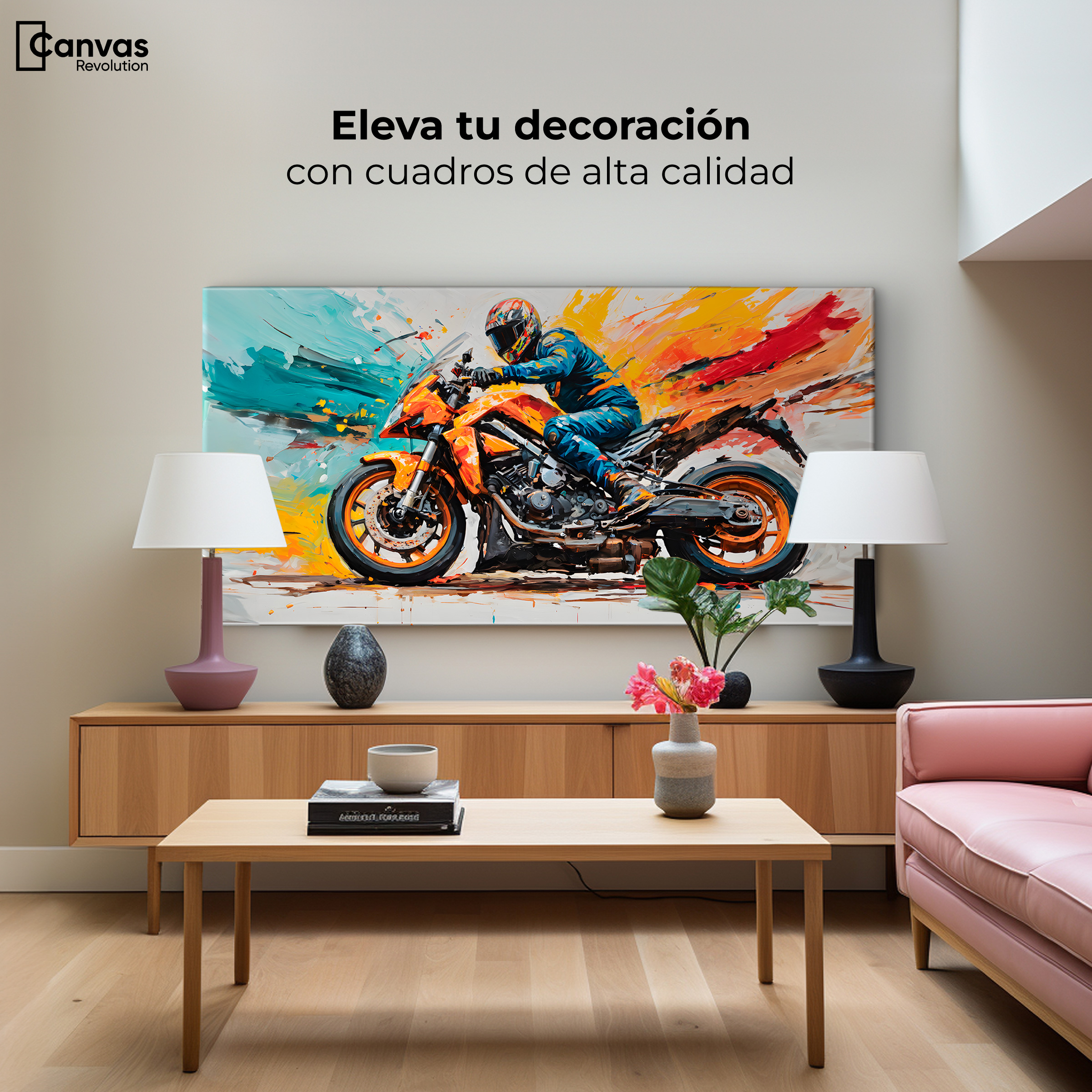 Foto 4 pulgar | Cuadro Decorativo Canvas Furia Motorizada 120x60