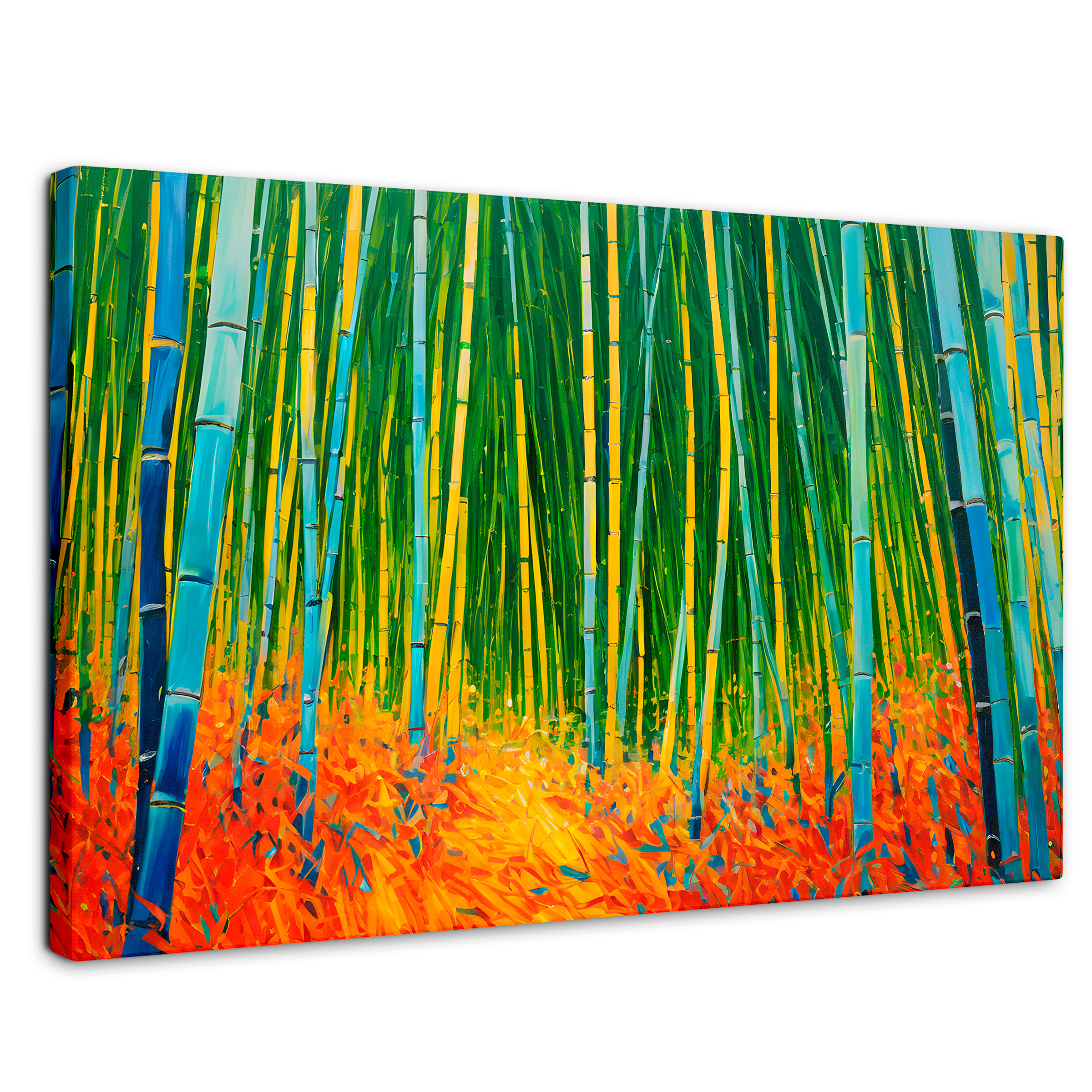 Cuadro Decorativo Canvas Bosque Bambú Verde 90x60