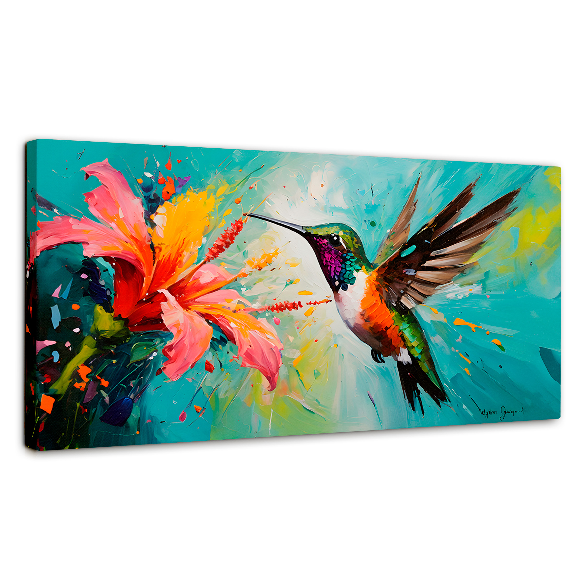 Cuadro Decorativo Canvas Colibrí Polinizador 120x60