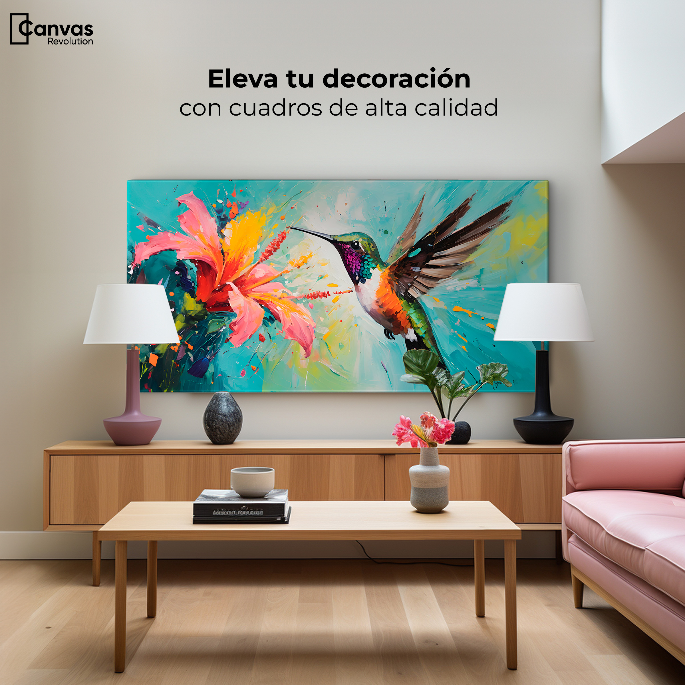 Foto 4 pulgar | Cuadro Decorativo Canvas Colibrí Polinizador 120x60