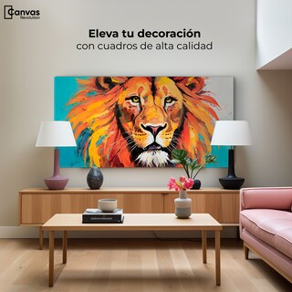 Foto 3 | Cuadro Decorativo Canvas Retrato León Colors 120x60