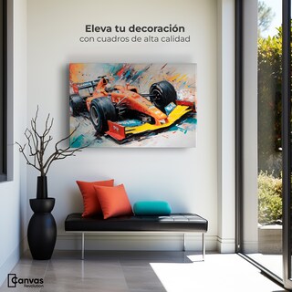 Foto 3 | Cuadro Decorativo Canvas F1 Carrera Colorida 90x60