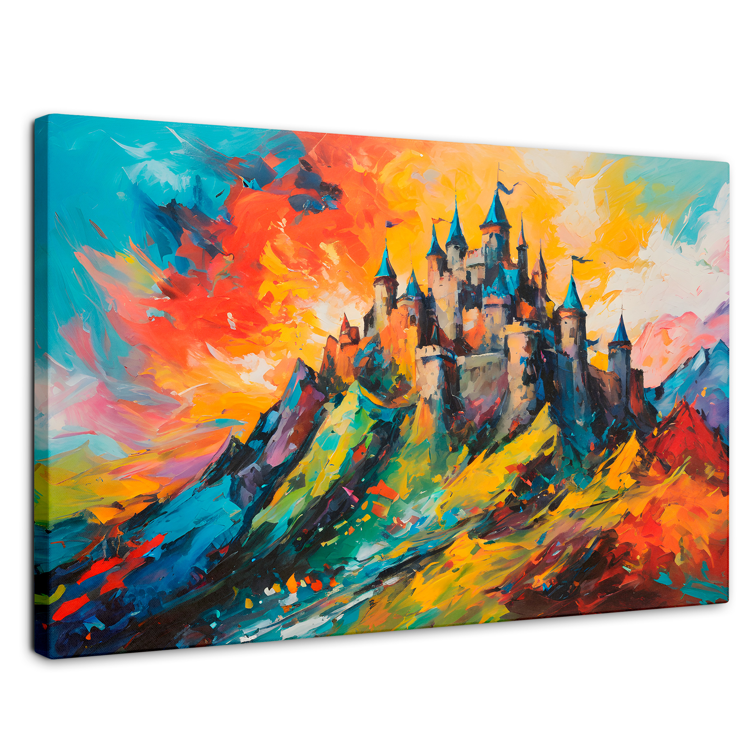 Cuadro Decorativo Canvas Montañoso Castillo 90x60