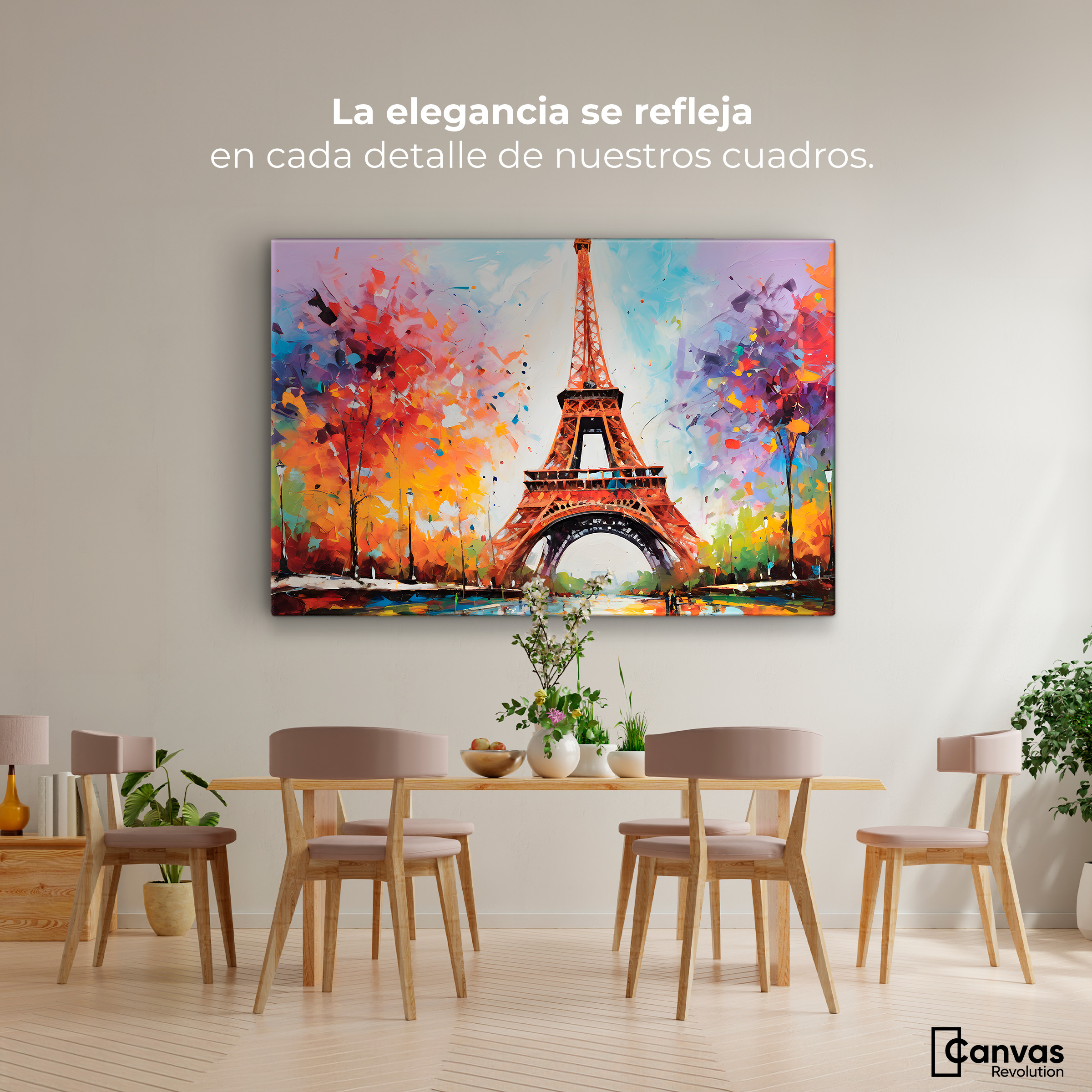 Foto 2 | Cuadro Decorativo Canvas Magia Torre Eiffel 90x60