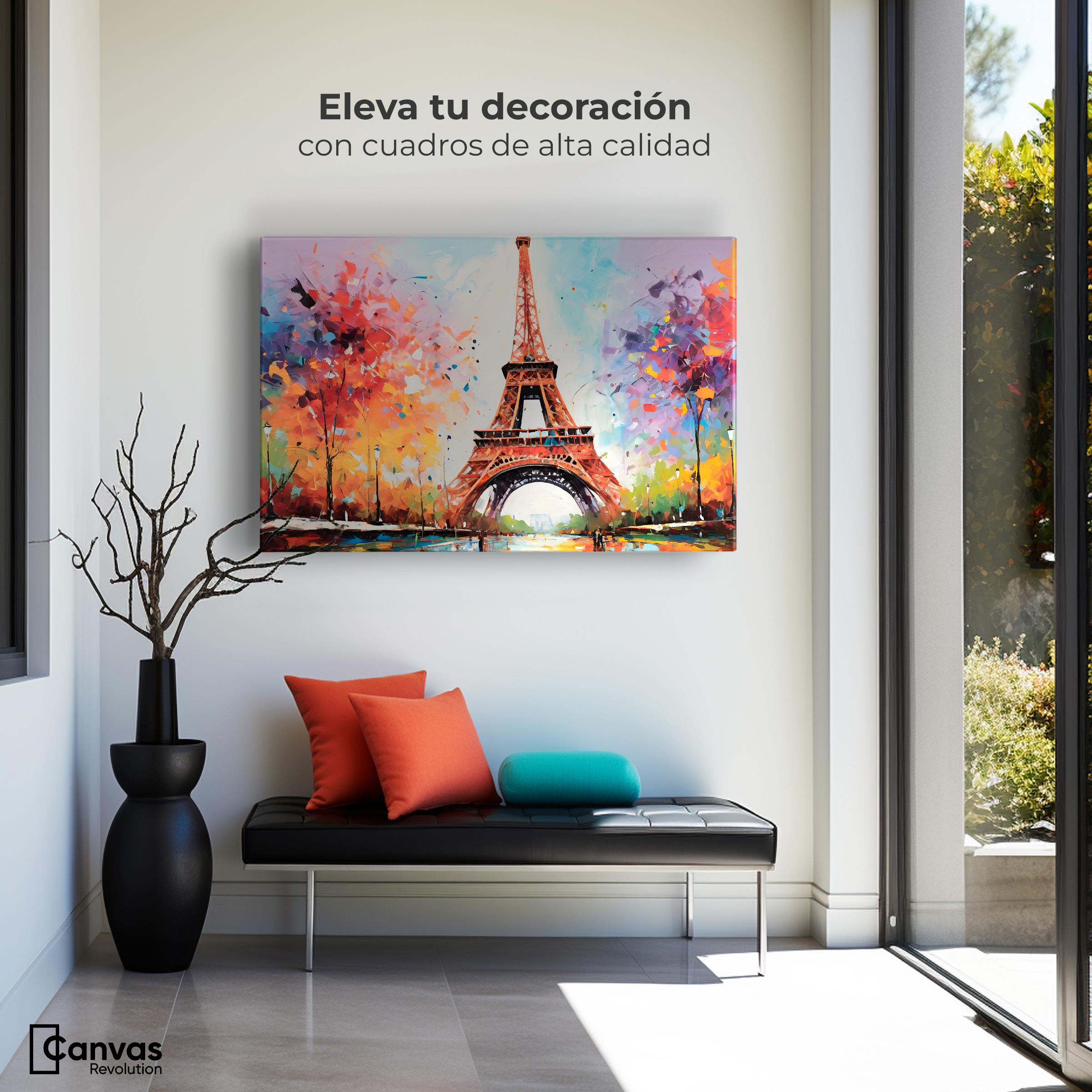 Foto 4 pulgar | Cuadro Decorativo Canvas Magia Torre Eiffel 90x60