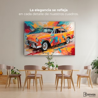 Foto 2 | Cuadro Decorativo Canvas Auto Retro Colorido 90x60