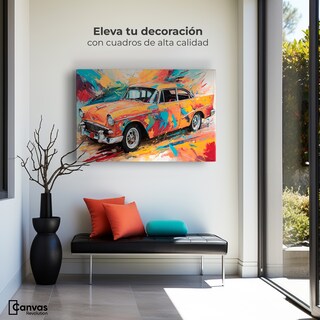 Foto 3 | Cuadro Decorativo Canvas Auto Retro Colorido 90x60