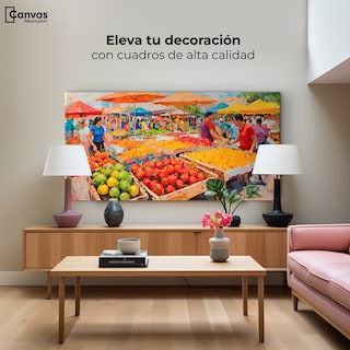 Foto 2 | Cuadro Decorativo Canvas Mercado Frutal 120x60