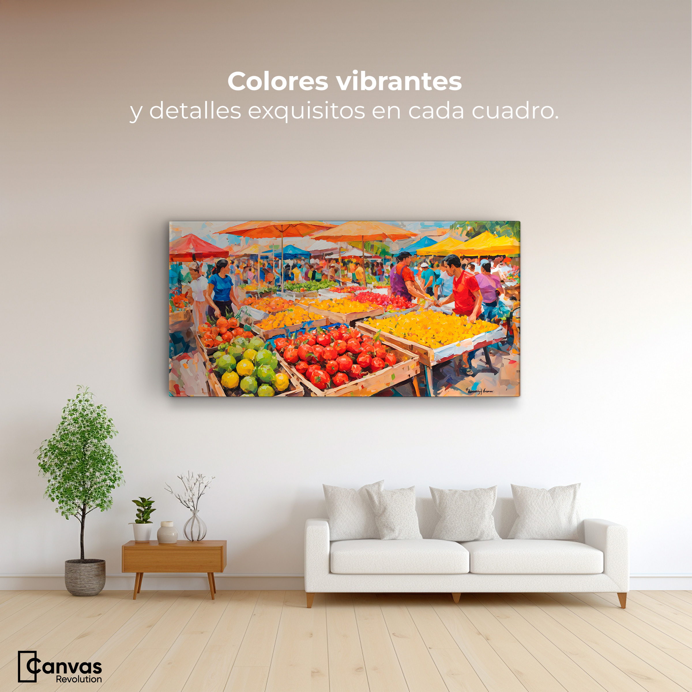 Foto 4 pulgar | Cuadro Decorativo Canvas Mercado Frutal 120x60