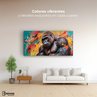 Foto 2 | Cuadro Decorativo Canvas Gorila Sonriente 120x60