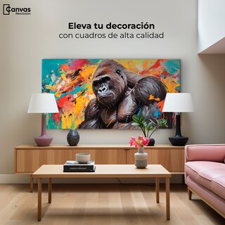 Foto 3 | Cuadro Decorativo Canvas Gorila Sonriente 120x60
