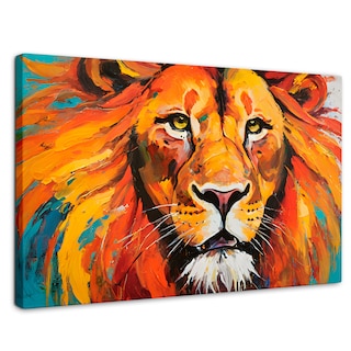 Foto 1 | Cuadro Decorativo Canvas Retrato León Colors 90x60