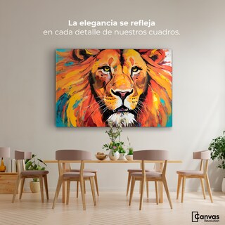 Foto 2 | Cuadro Decorativo Canvas Retrato León Colors 90x60