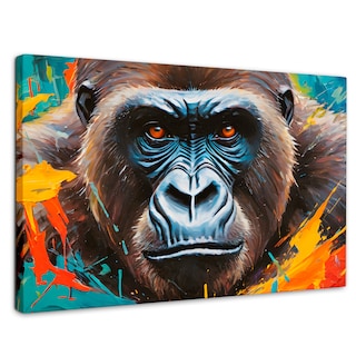 Foto 1 | Cuadro Decorativo Canvas Retrato Gorila 90x60