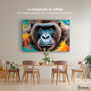 Foto 2 | Cuadro Decorativo Canvas Retrato Gorila 90x60
