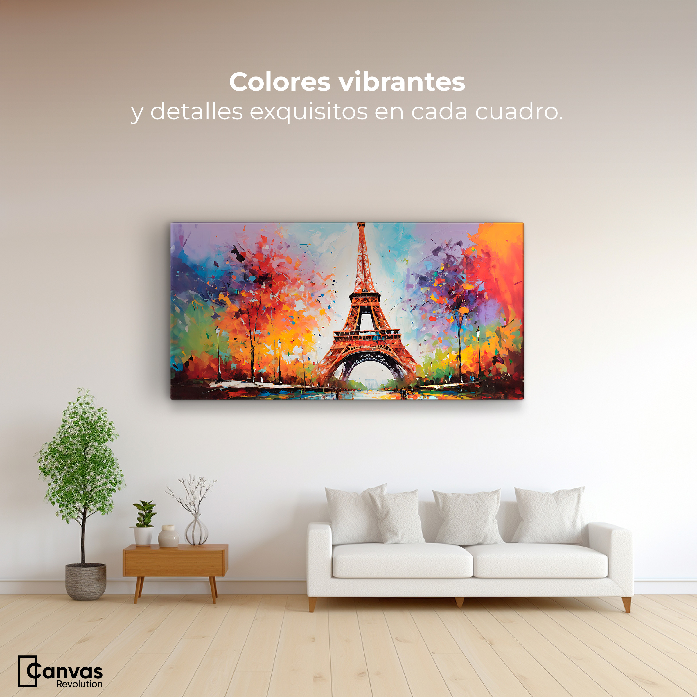 Foto 3 pulgar | Cuadro Decorativo Canvas Magia Torre Eiffel 120x60