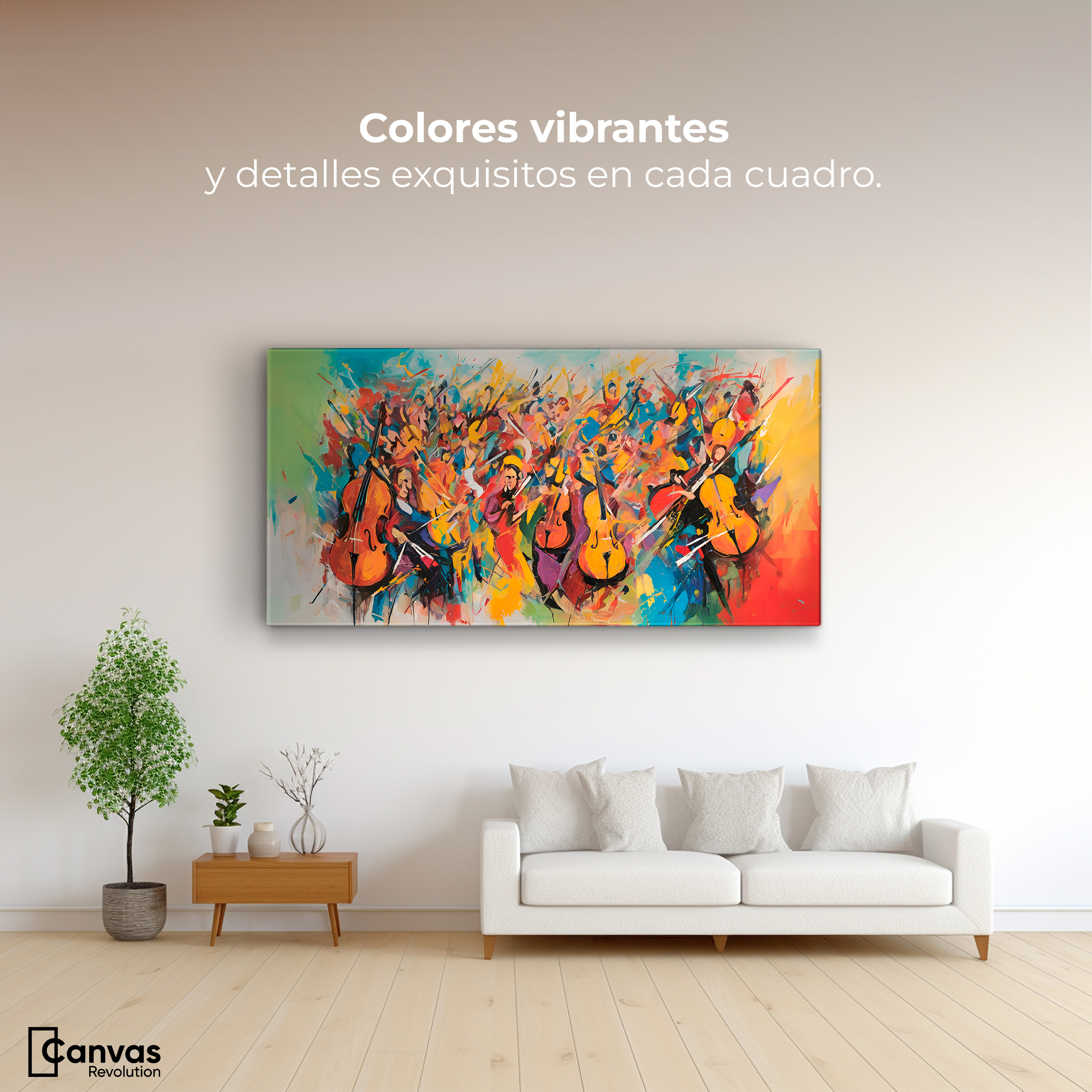 Foto 3 pulgar | Cuadro Decorativo Canvas Orquesta De Colores 120x60
