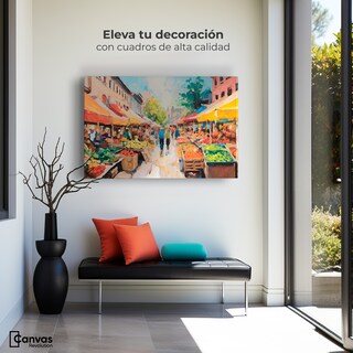 Foto 3 | Cuadro Decorativo Canvas Cromatismo Mercado 90x60