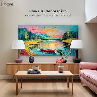 Foto 3 | Cuadro Decorativo Canvas Reflejos Bote Lago 120x60