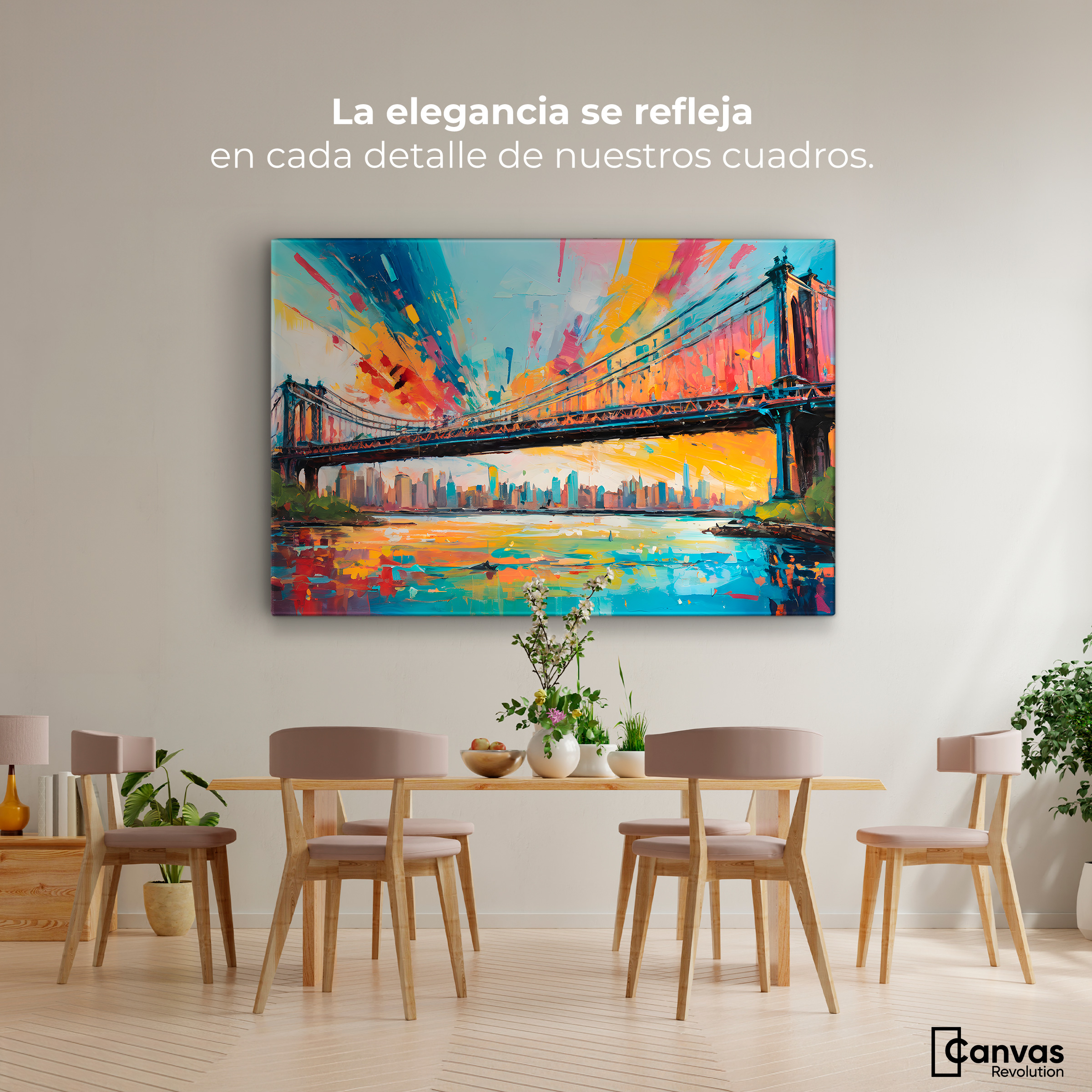 Foto 3 pulgar | Cuadro Decorativo Canvas Puente Brooklyn Ny 90x60