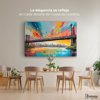 Foto 2 | Cuadro Decorativo Canvas Puente Brooklyn Ny 90x60