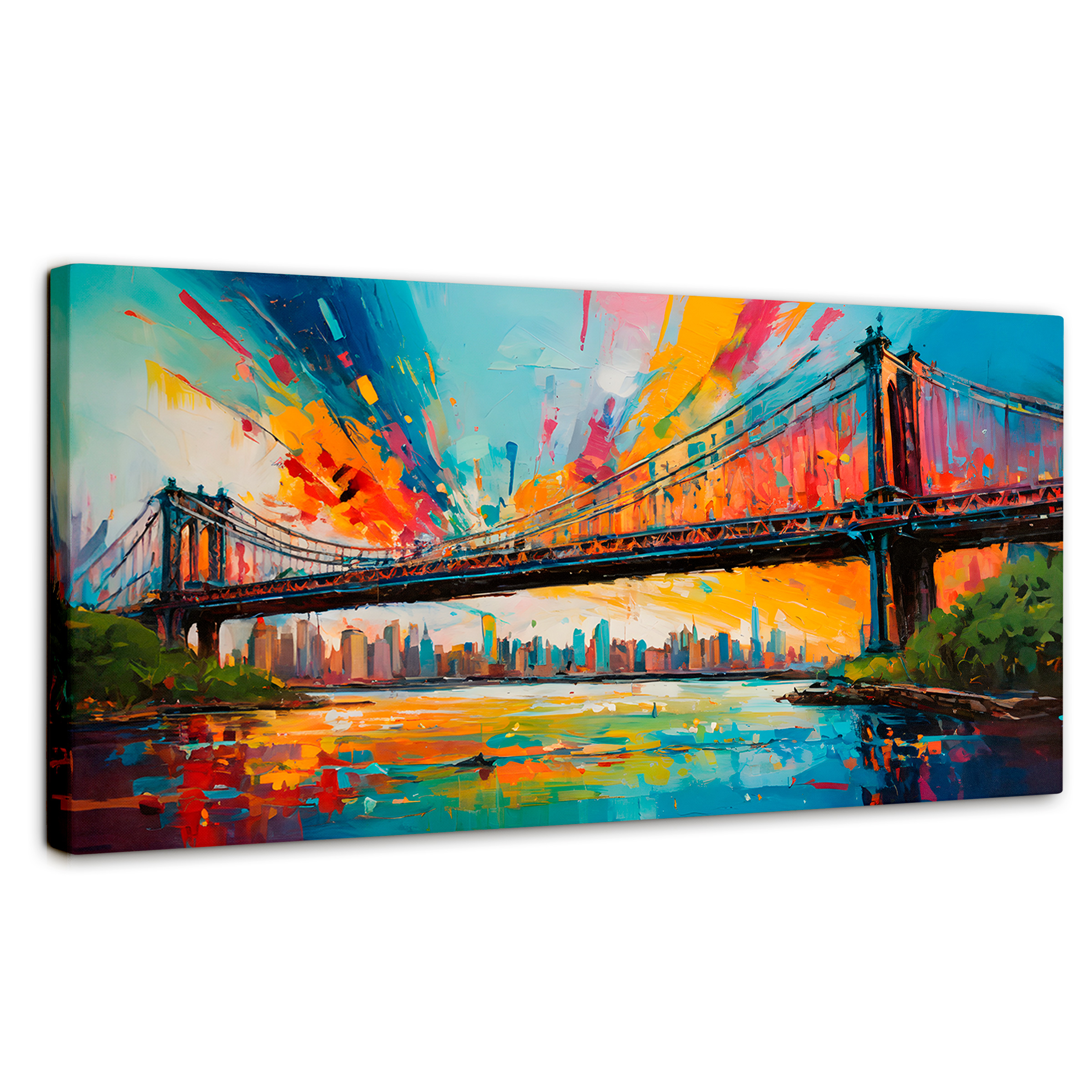 Cuadro Decorativo Canvas Puente Brooklyn Ny 120x60