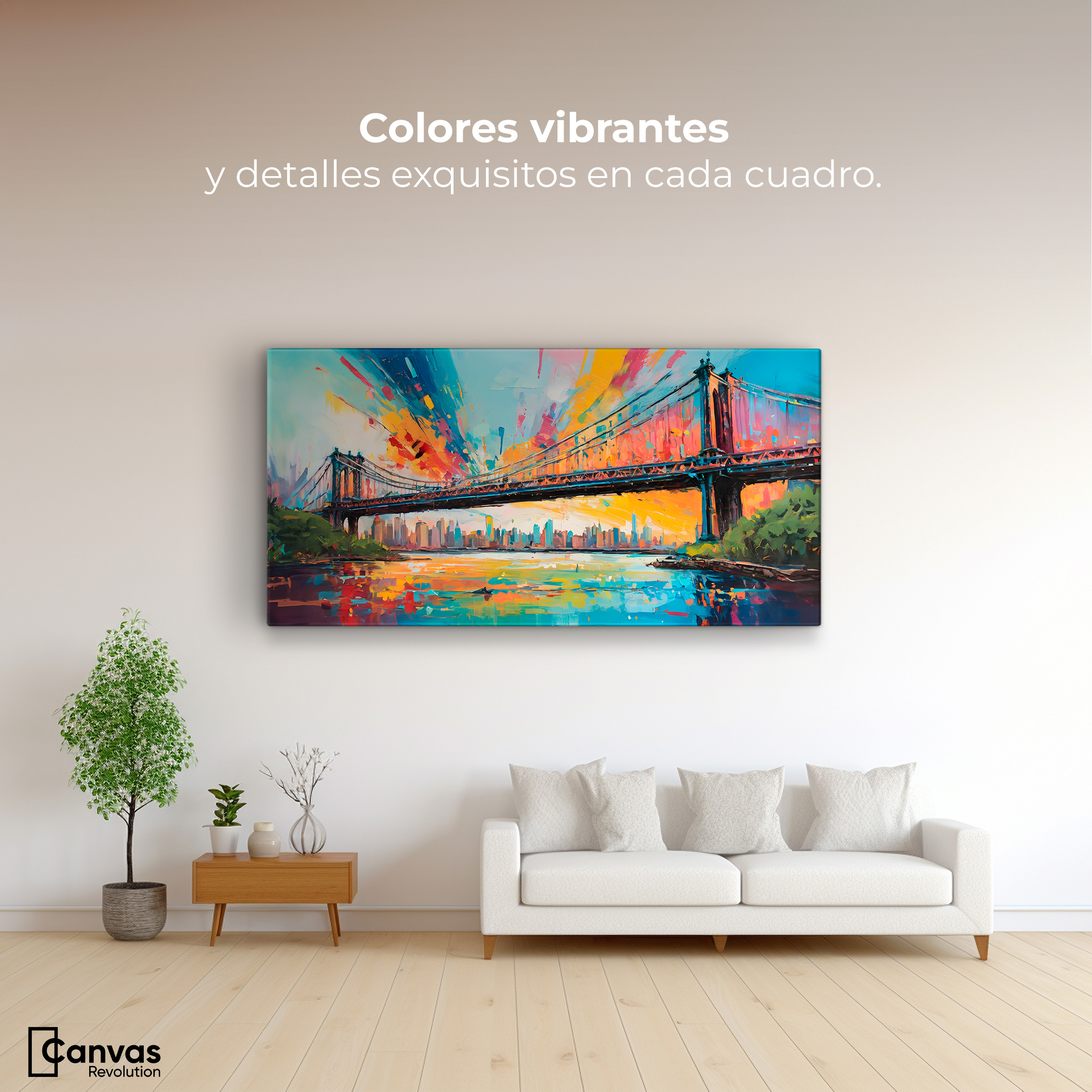 Foto 3 pulgar | Cuadro Decorativo Canvas Puente Brooklyn Ny 120x60
