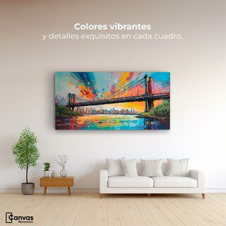 Foto 2 | Cuadro Decorativo Canvas Puente Brooklyn Ny 120x60