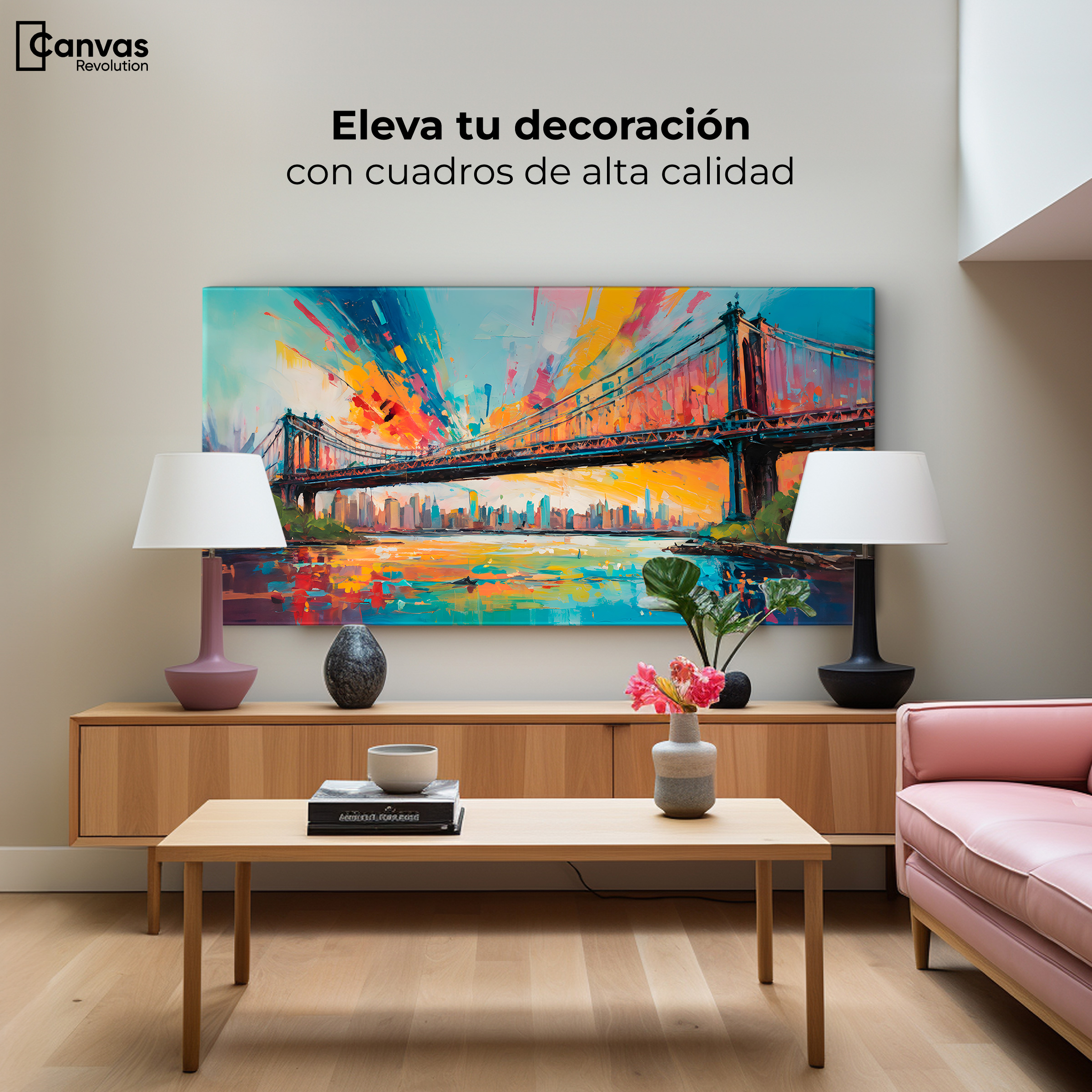 Foto 4 pulgar | Cuadro Decorativo Canvas Puente Brooklyn Ny 120x60