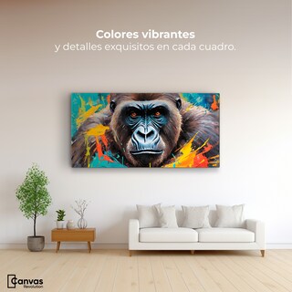 Foto 2 | Cuadro Decorativo Canvas Retrato Gorila 120x60