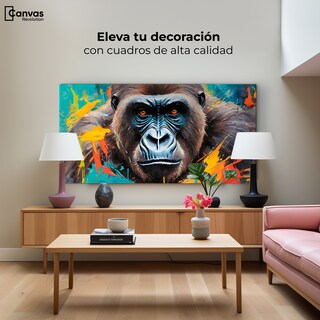 Foto 3 | Cuadro Decorativo Canvas Retrato Gorila 120x60