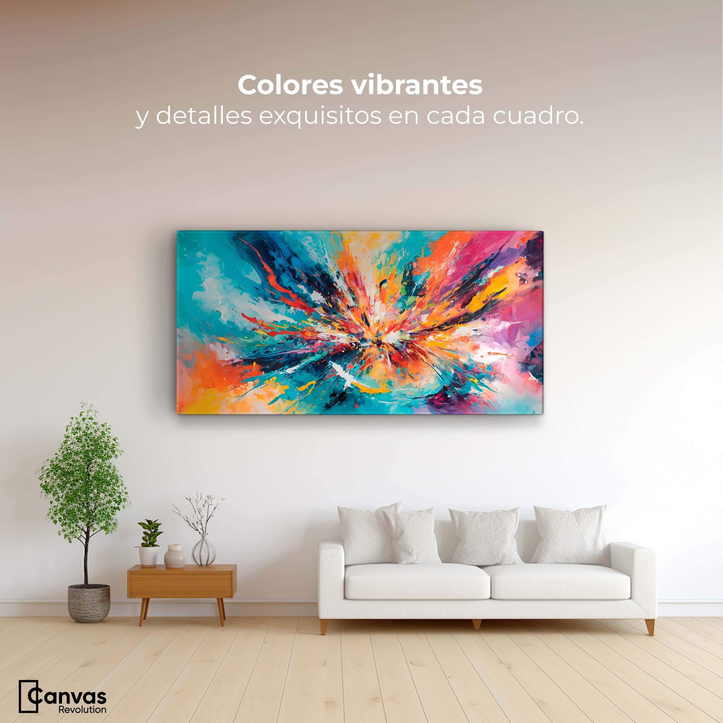 Foto 3 pulgar | Cuadro Decorativo Canvas Fiesta Colores 120x60