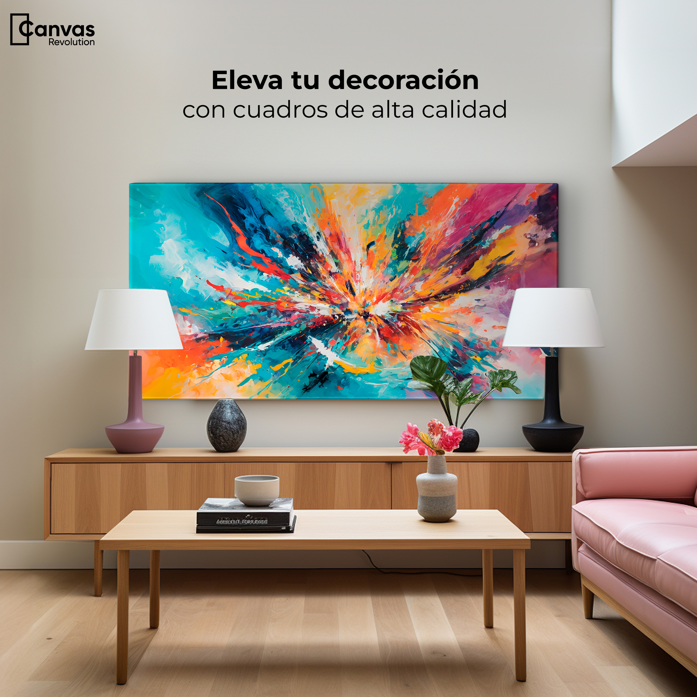 Foto 4 pulgar | Cuadro Decorativo Canvas Fiesta Colores 120x60