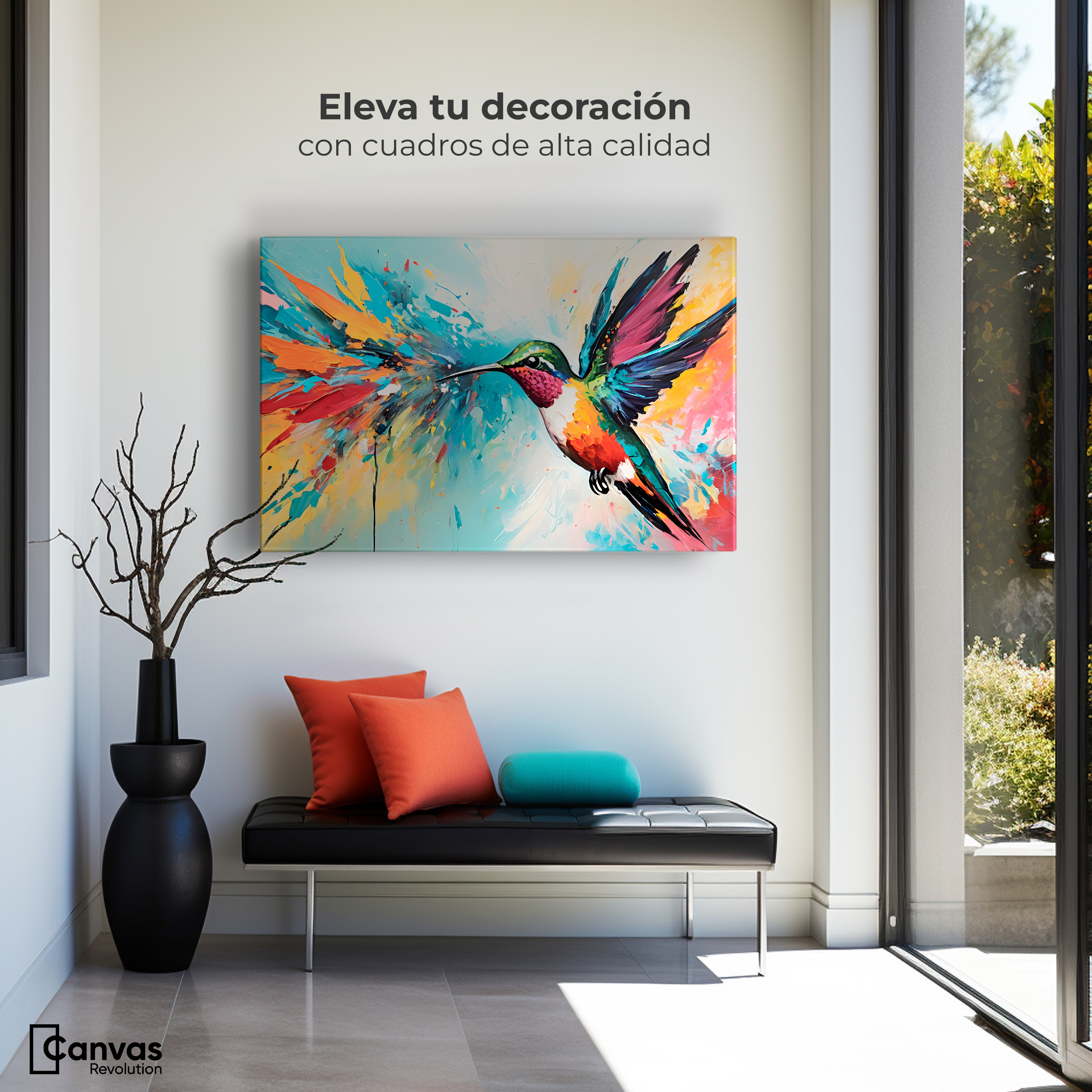 Foto 4 pulgar | Cuadro Decorativo Canvas Colibrí Vibrante 90x60