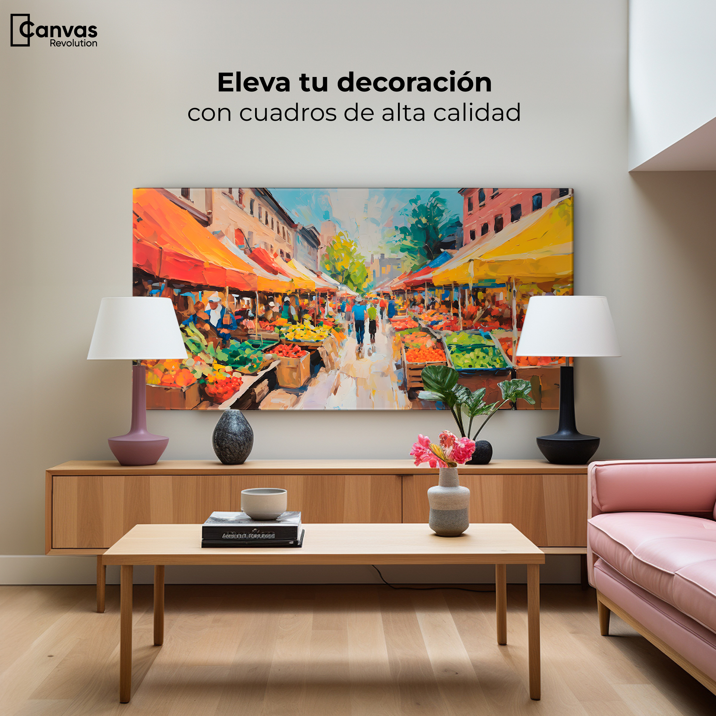 Foto 4 pulgar | Cuadro Decorativo Canvas Cromatismo Mercado 120x60