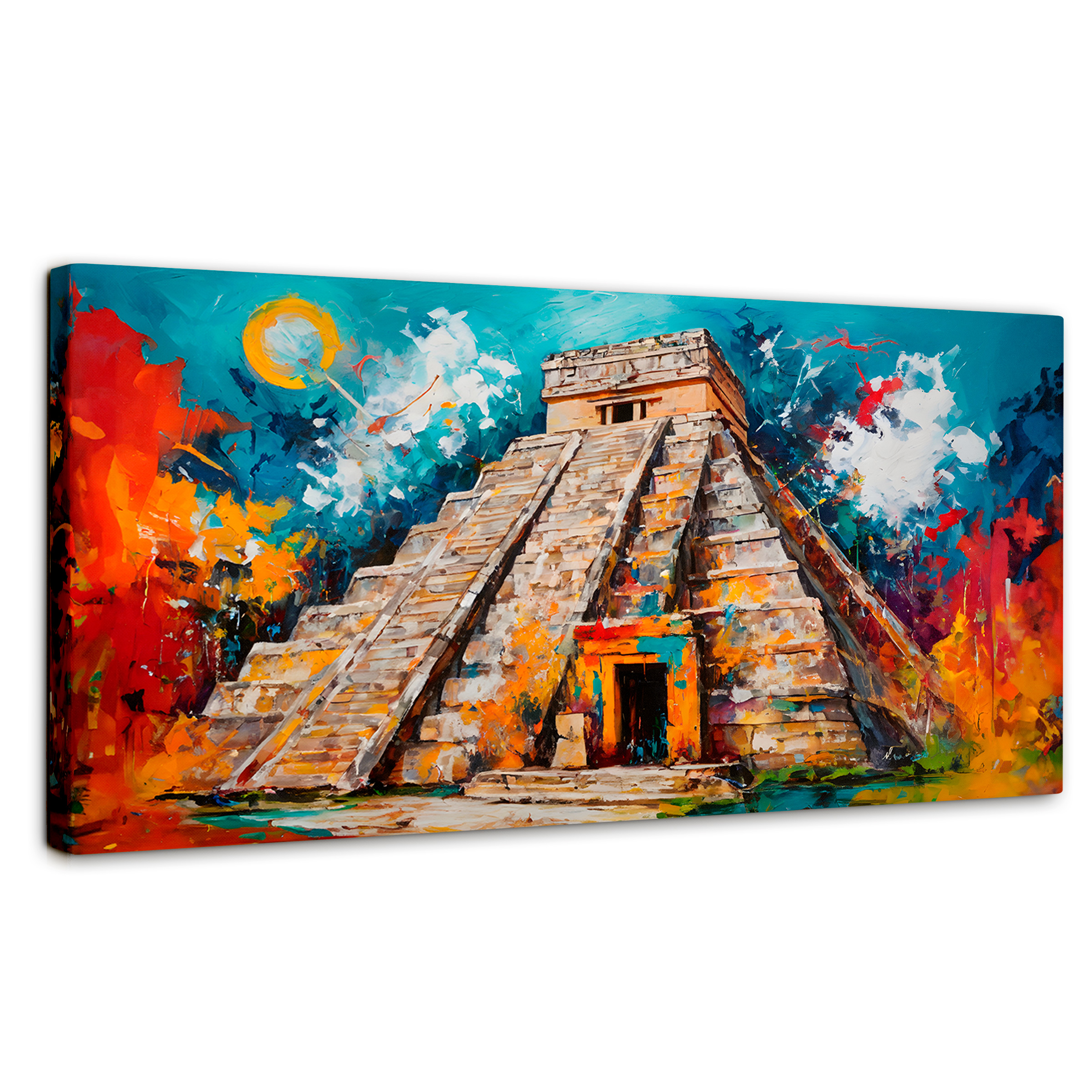 Cuadro Decorativo Canvas Pirámide Vibrante 120x60