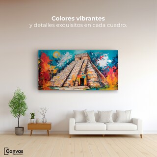Foto 2 | Cuadro Decorativo Canvas Pirámide Vibrante 120x60