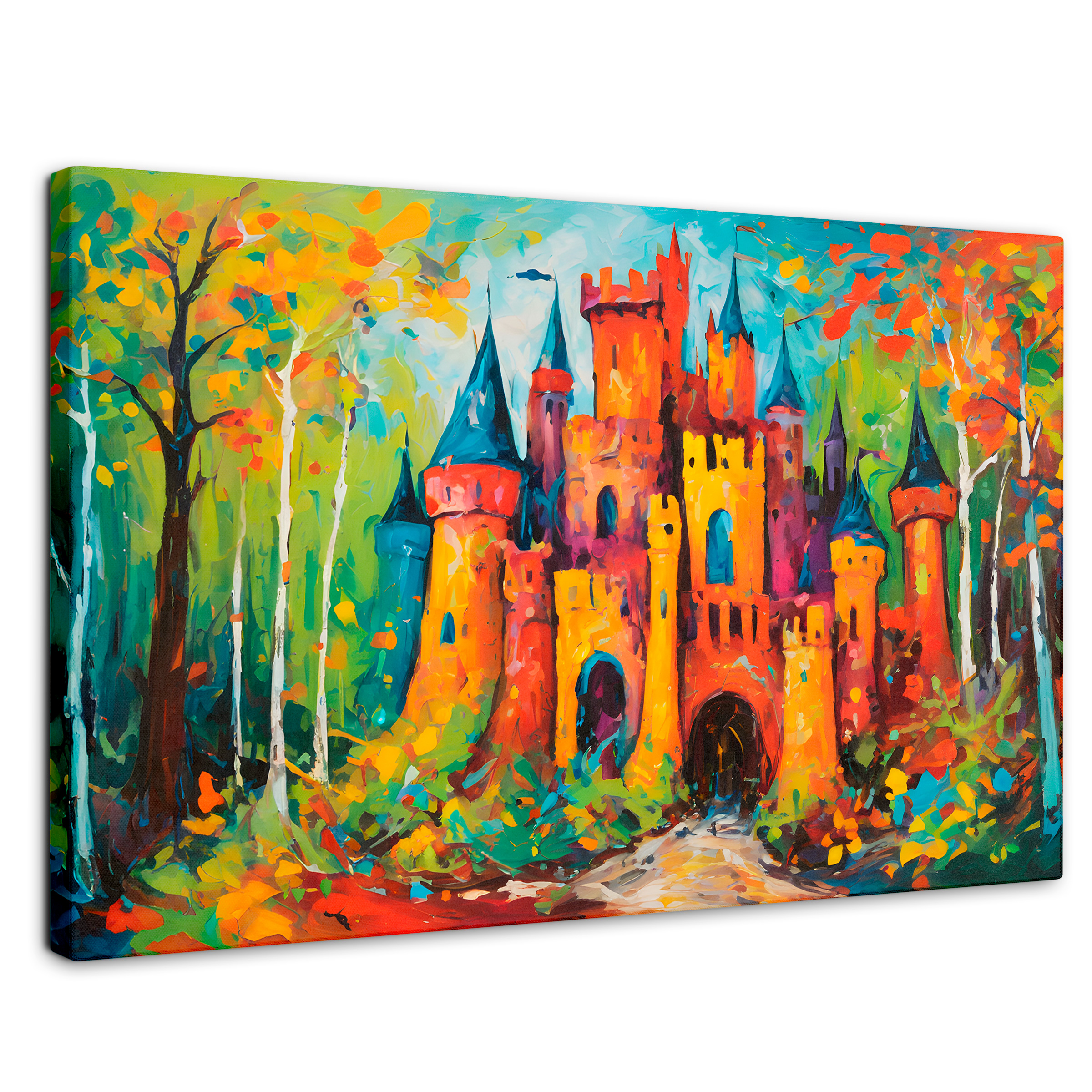 Cuadro Decorativo Canvas Castillo Boscoso 90x60