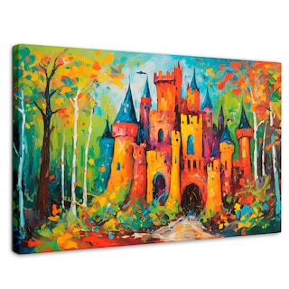 Foto 1 | Cuadro Decorativo Canvas Castillo Boscoso 90x60