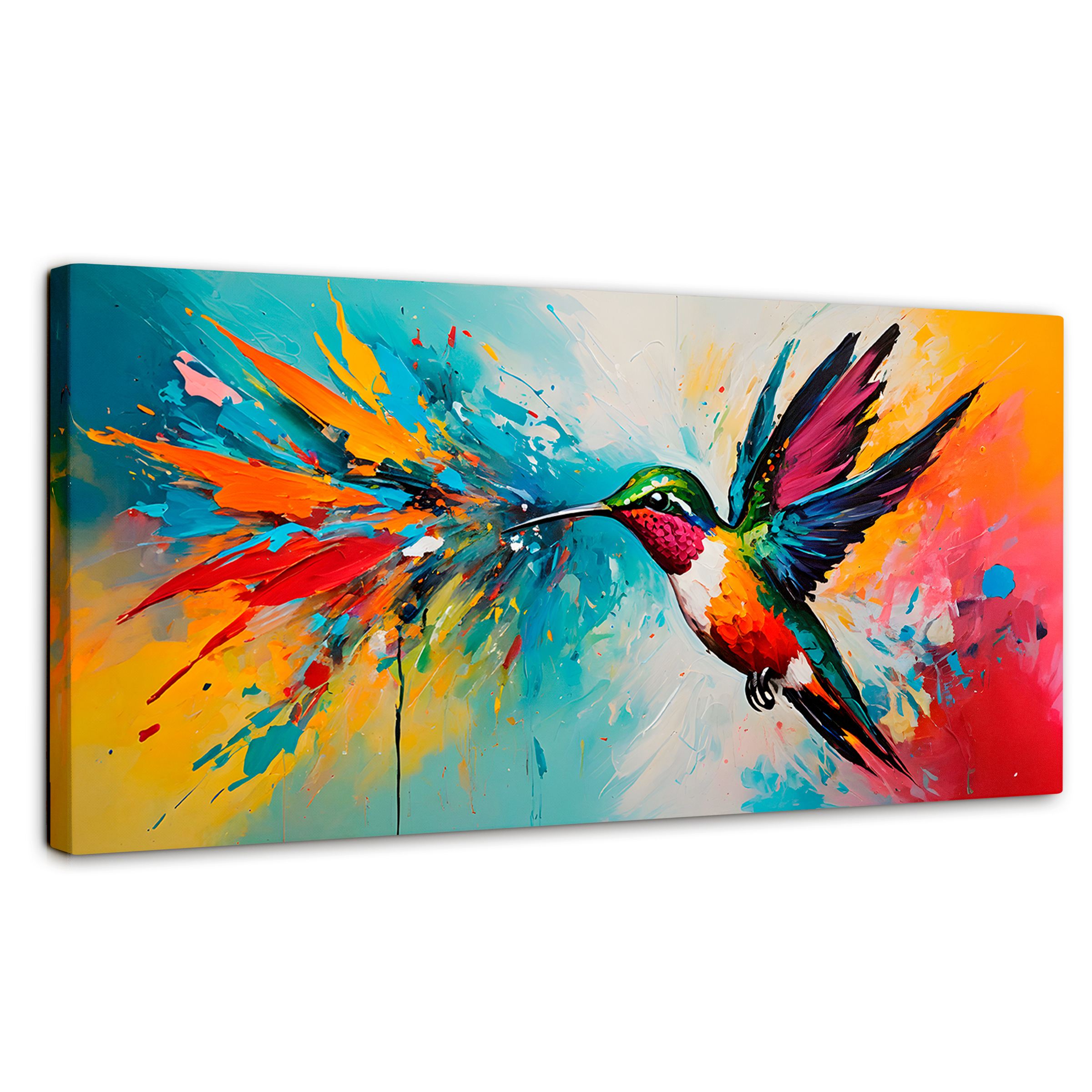 Cuadro Decorativo Canvas Colibrí Vibrante 120x60