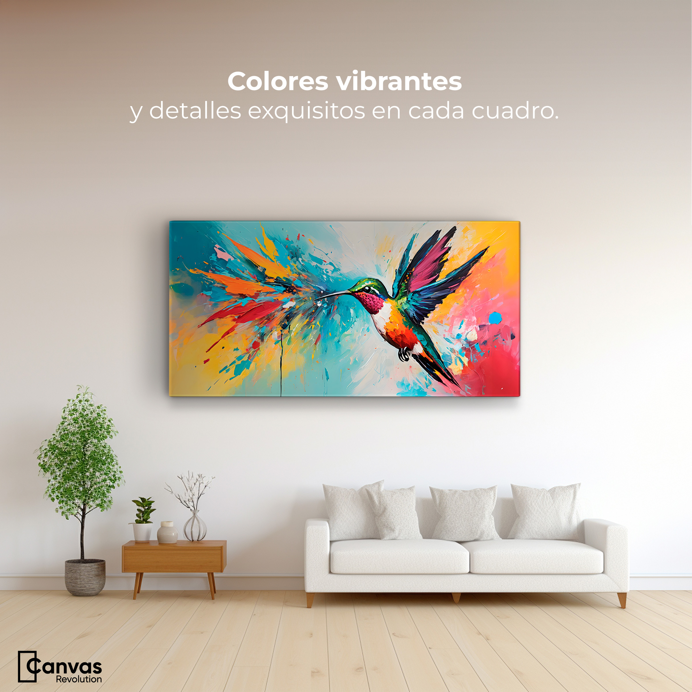 Foto 3 pulgar | Cuadro Decorativo Canvas Colibrí Vibrante 120x60