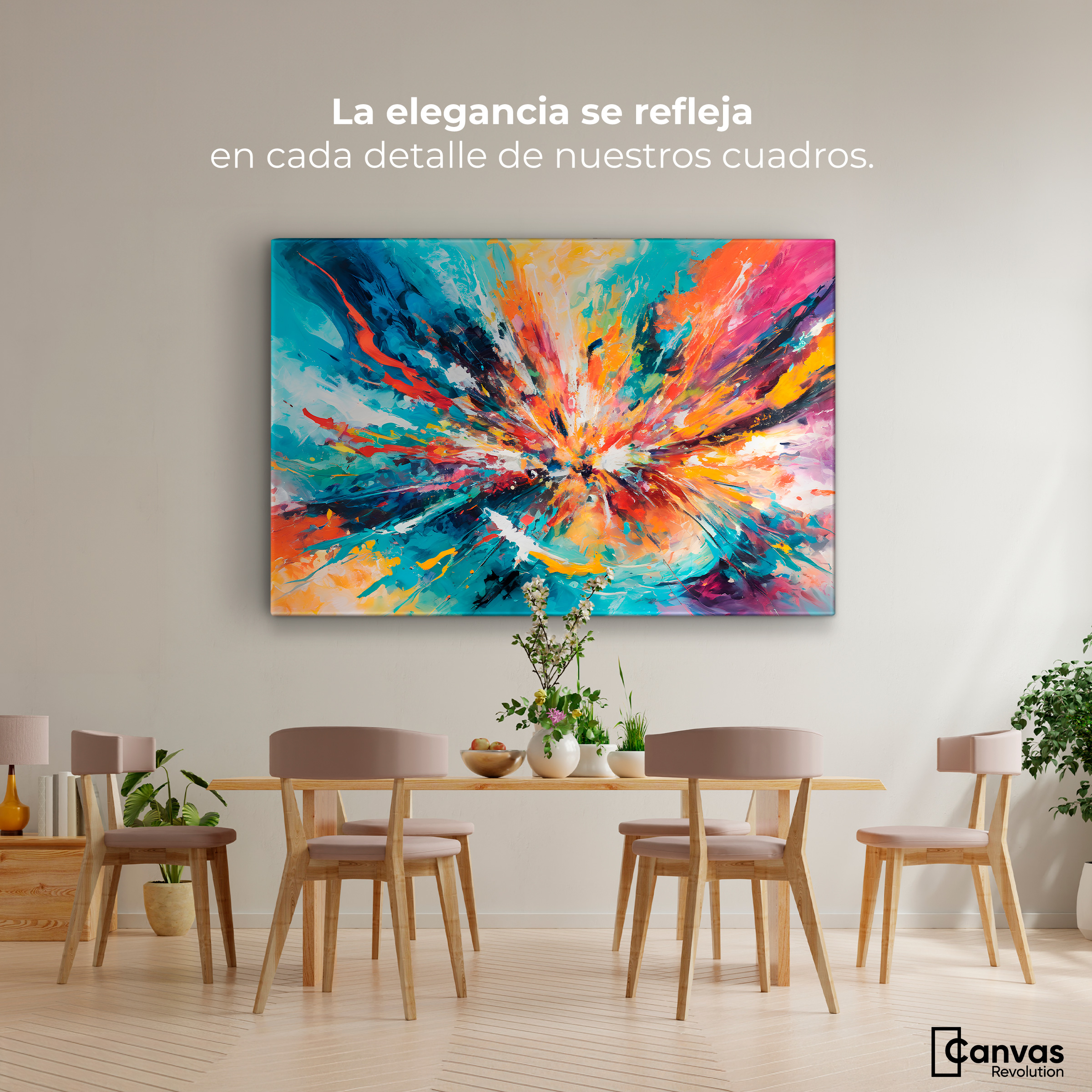 Foto 3 pulgar | Cuadro Decorativo Canvas Fiesta Colores 90x60